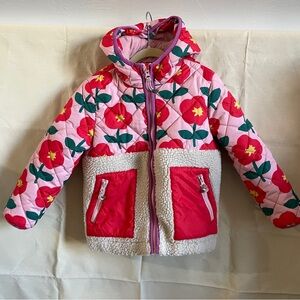 Mini Boden Borg Mix Floral Sherpa Jacket
